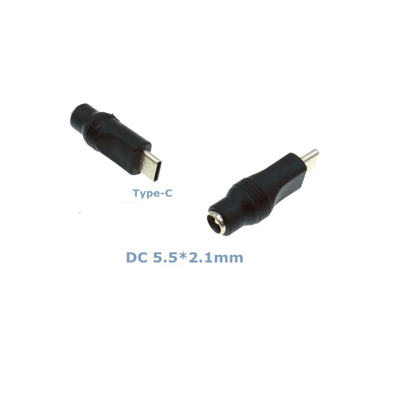 PC Mobile DC Power Adapter Converter Type-C USB Male To 5.5x2.1mm Female Jack Connector