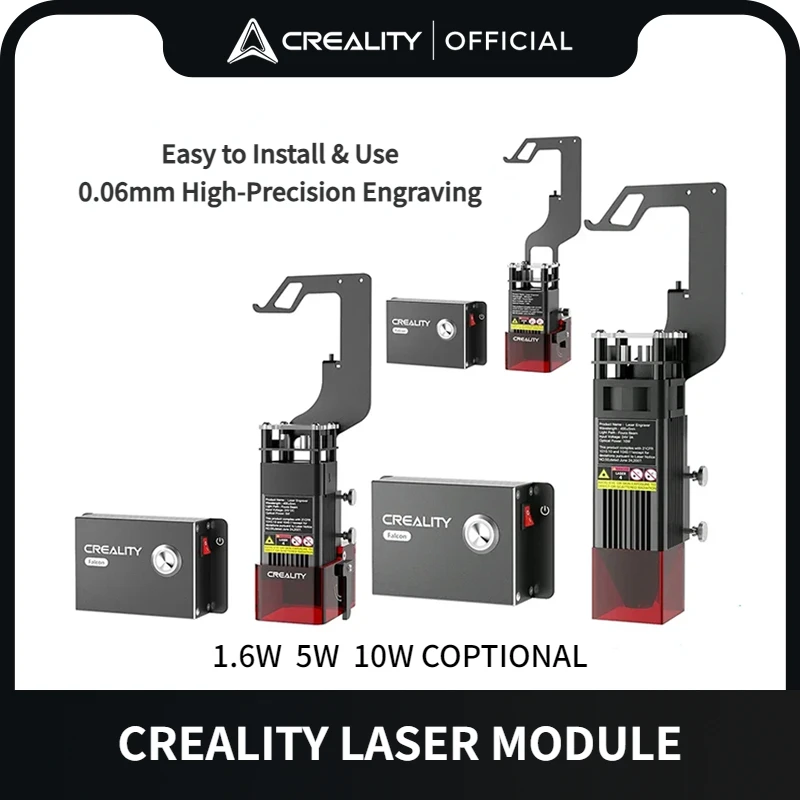 Zestaw modułów do grawerowania laserowego Creality 10W 5W 1.6W 0.06mm Części do precyzyjnych drukarek 3D do serii Ender 3 / Neo / S1 CR-10 Mini