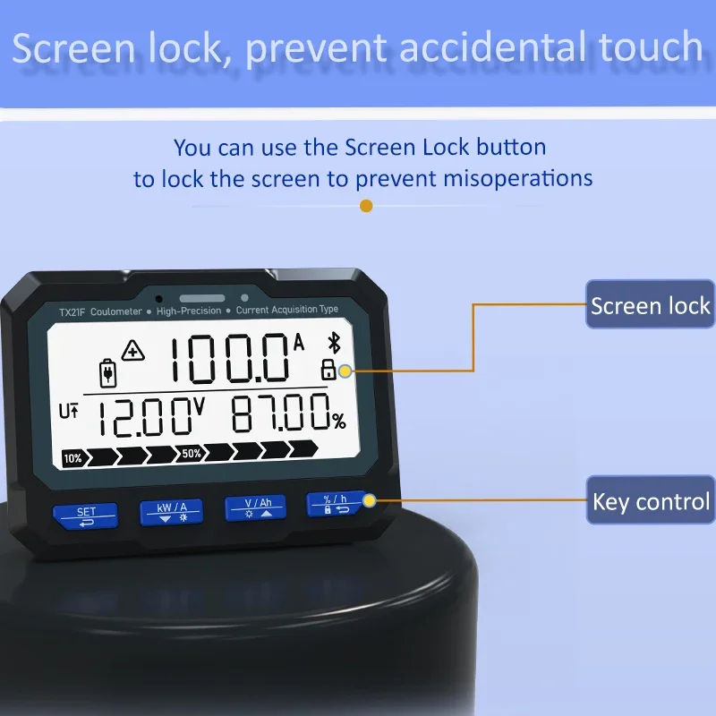 50A/100A/350A TX21 Coulomb Meter Android Bluetooth Power Display Meter Battery Level Tester Coulometer Power Display Monitor
