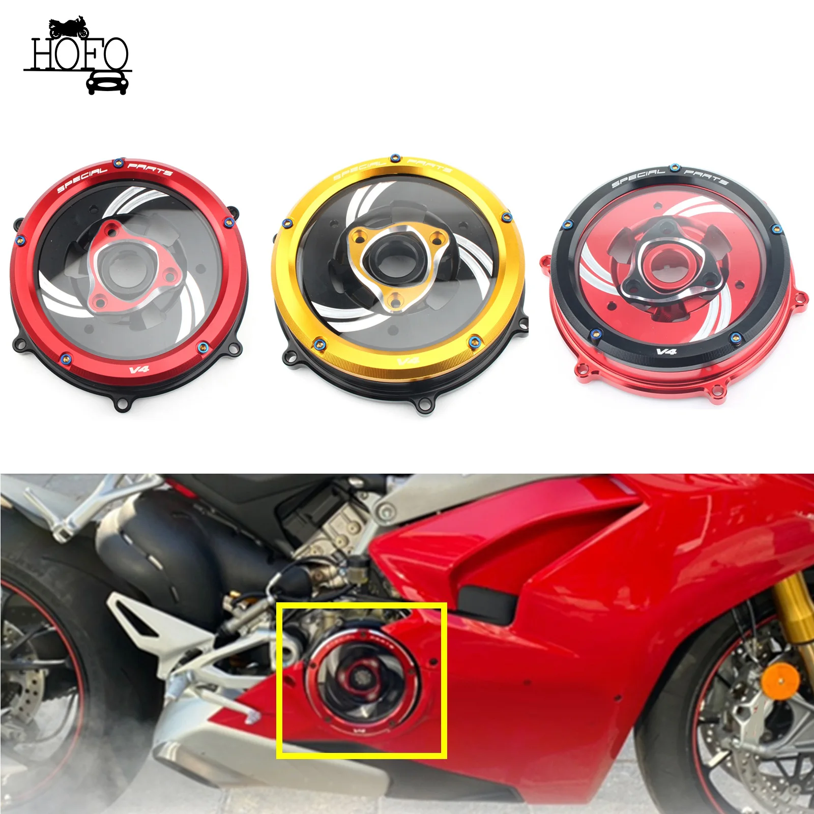 Motorcycle Engine Clear Clutch Cover Protector Guard Pressure Plate For DUCATI PANIGALE V4 S SPECIALE STREETFIGHTER V4 Part