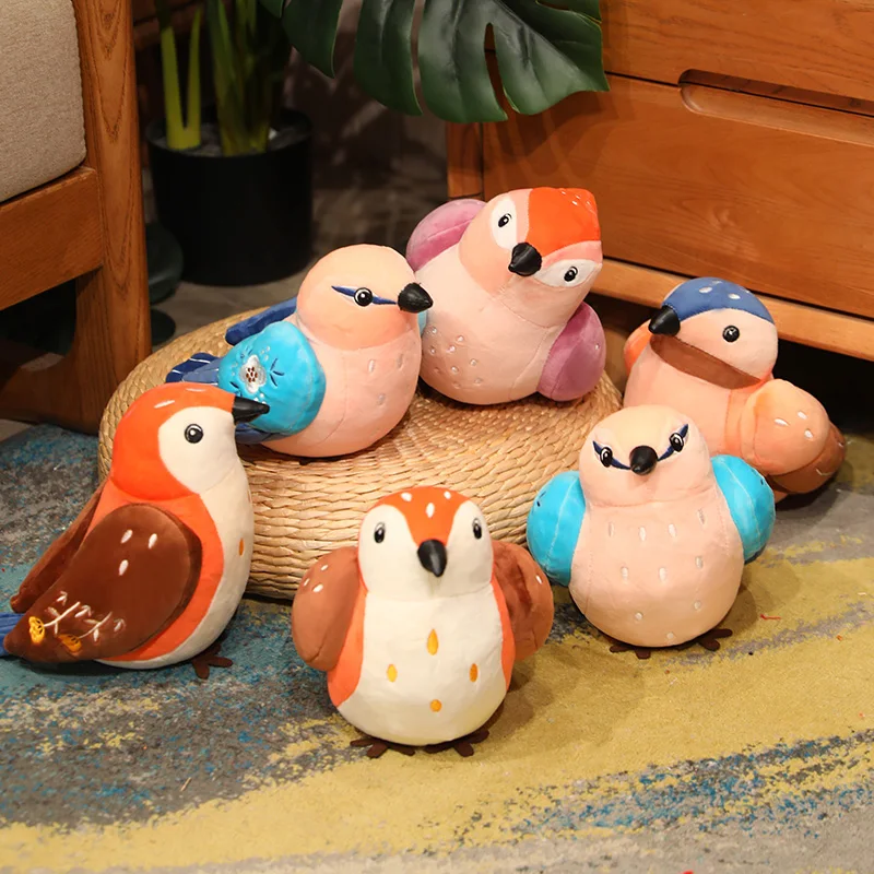 Cute Small Birds Realistic Pigeon Plush Toy Stuffed Animals Kawaii Soft Dove Plushies Doll for Baby Girls Birthday Party Gift