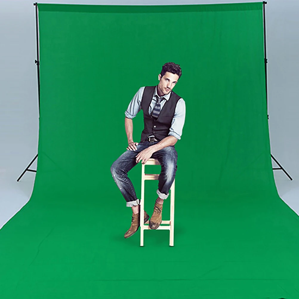 

1pc Lightweight Photography Backdrop Cloth Green Background Pictures Video Studio Stain Resistant Wear Resistant Easy Carry