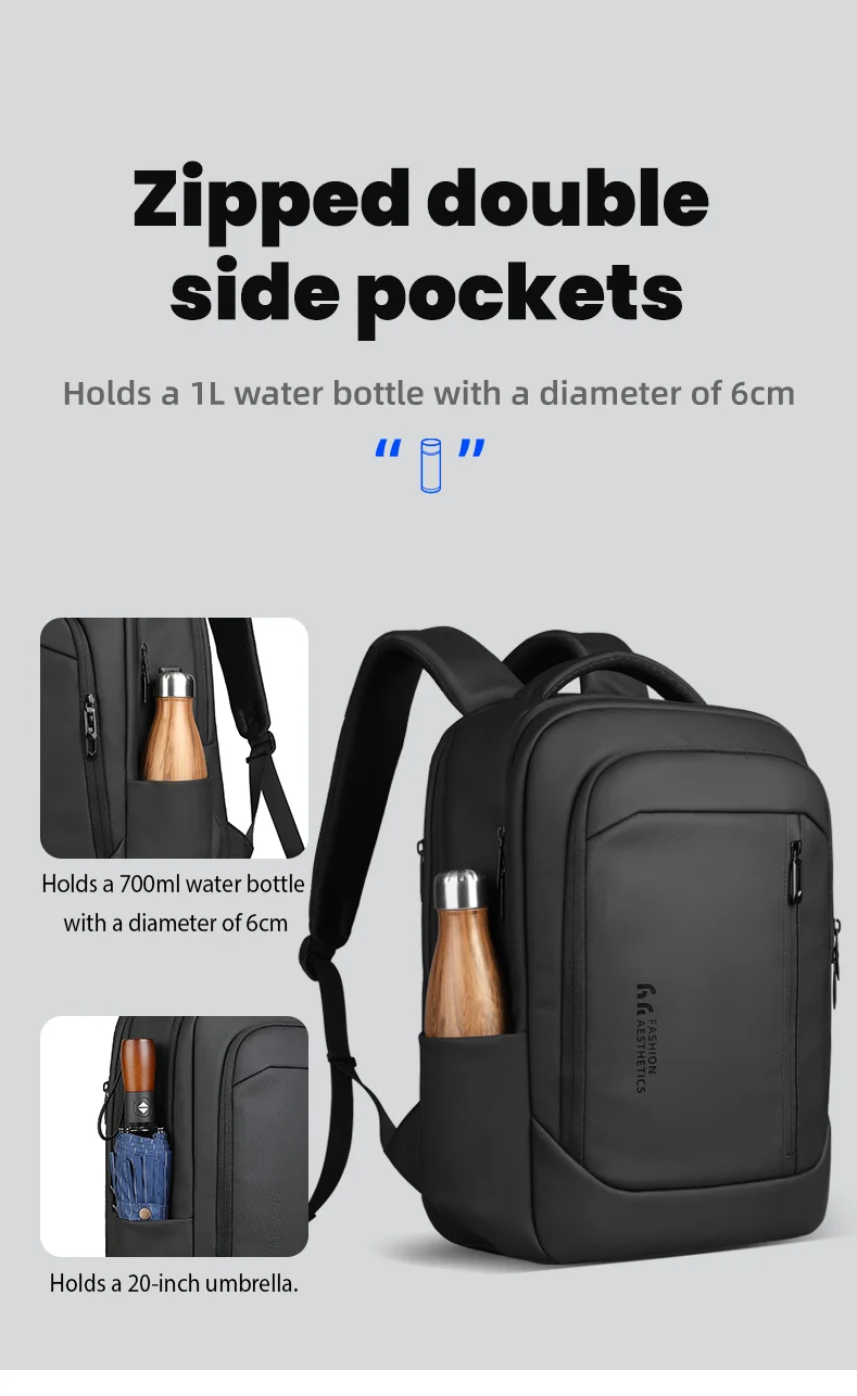 HK Neuer Design-Reiserucksack für Herren, großer Business-Rucksack für Arbeit, Pendeln, wasserdichte Oxford-Rucksäcke, 17-Zoll-Laptoptaschen mit USB – Detail 10