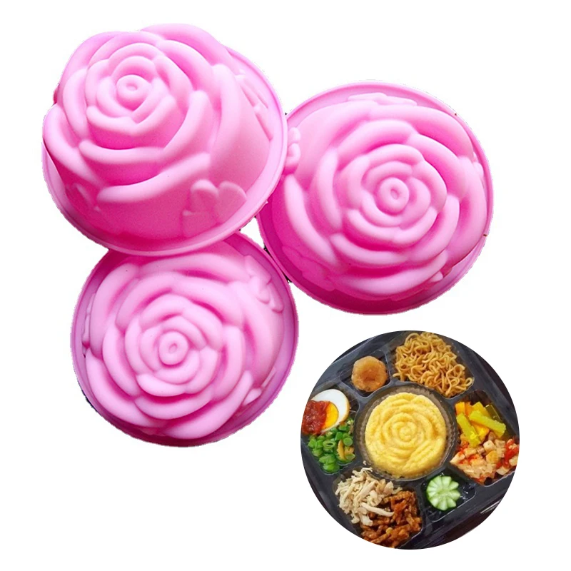 1Pc Rose Shape Bento Rice Mold, DIY Modeling Soap Making Rose Jelly Pudding Rose Bento Rice Mold Kitchen...