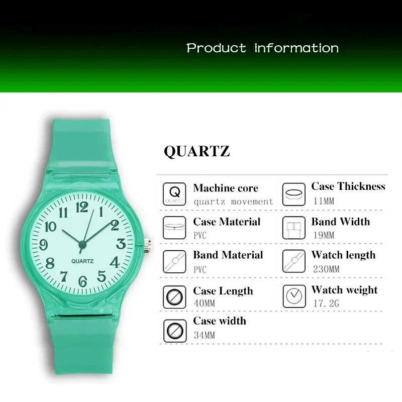 Casual Fashion Silicone Jelly Quartz Watches for Women Lovely Ladies Wristwatch Transparent Summer Candy Color Student Clock