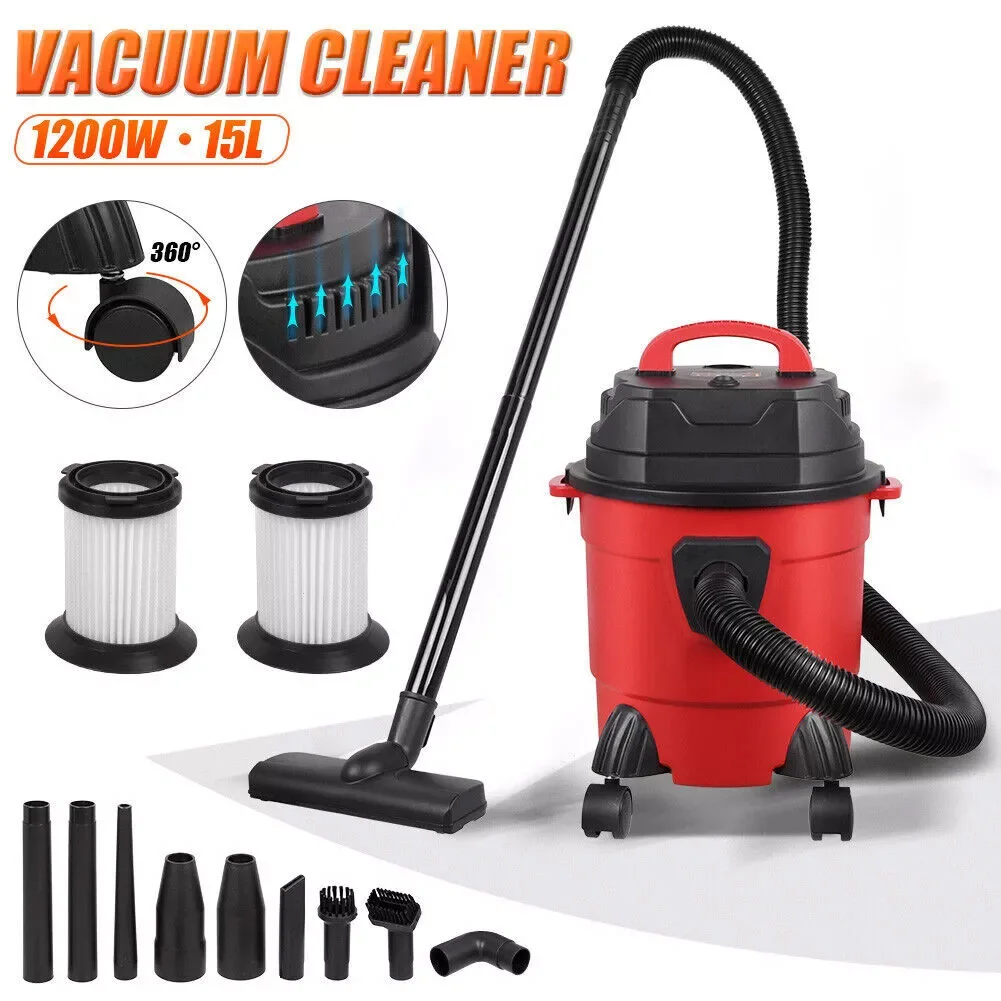 1200W Vacuum Cleaner Wet And Dry Bagless 15L Cyder 18000Pa Powerful Cleaning