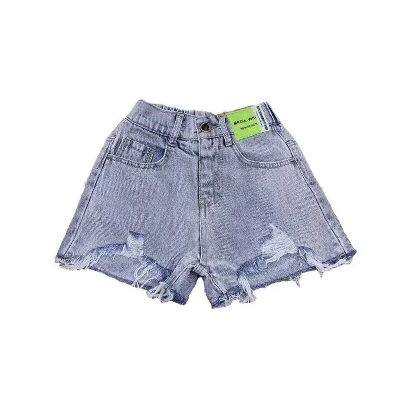 2 3 4 5 6 7 8 9 10 11 12 13 14 Years Summer Girls Denim Shorts Broken Hole Fashion Burr Girls Pants Birthday Gifts Kids Clothes
