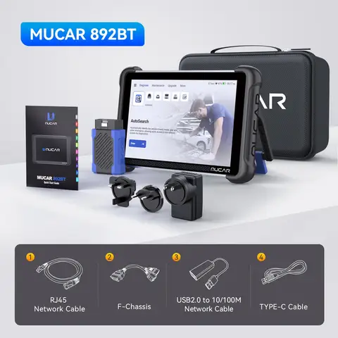MUCAR 892BT OBD2 Диагностический инструмент с поддержкой AI и 35 сбросами кодов