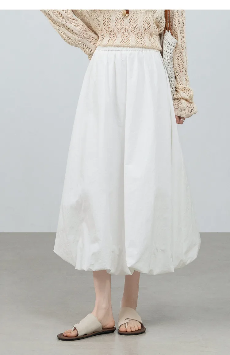 SENTUBILA Damen A-Linien-Rock 2026 Sommer Frühling Herbst Baumwollmischung Elastischer Bund Midi-Röcke für Damenbekleidung 161QA5903 – Detail 27