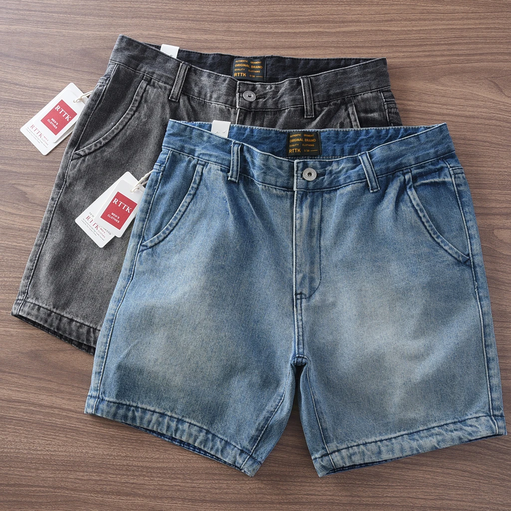 

Ретро-американские джинсовые шорты из чистого хлопка, облегающие, молодежные, модные, износостойкие, летние, новинка, мужские модные шорты