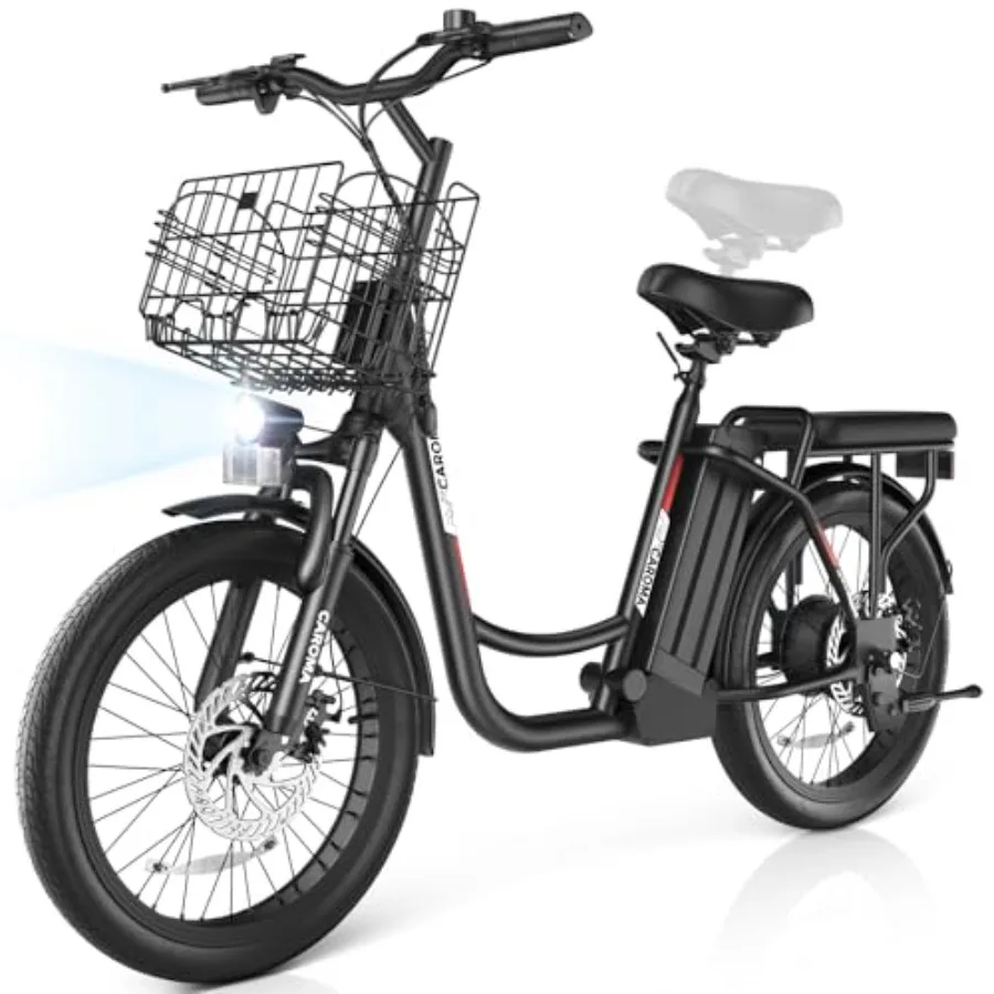 

Adult commuting electric scooter with seat, 20 fat tires, 48V removable battery, peak 500W/800W/1200W power, up to 30 miles ran