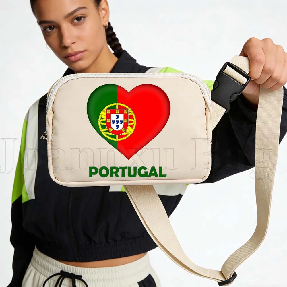 

Portugal Heart Flag Sport Waist Bags Running Belt Waterproof Cycling Portable Cell Phone Jogging Women Fanny Pack Wallet Pouch