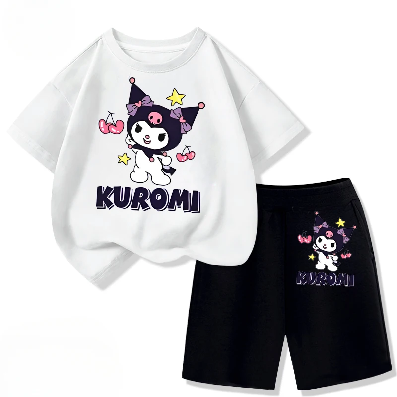 

Sanrio Children's T-shirts Sets Boys Girls Summer Short Sleeve Shorts Two Piece Suit Kids Outfits Breathable Sport Clothes Set