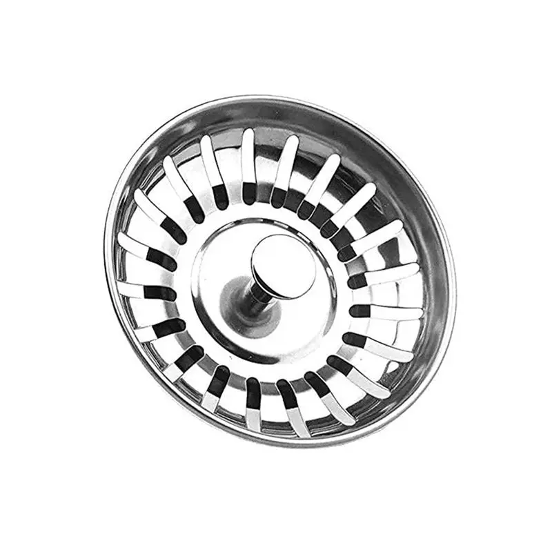 AT02-1 PCS Kitchen Sink Plastic Cover Vegetable Washing Basin Cover Silver Stainless Steel Drain Sealing Umbrella
