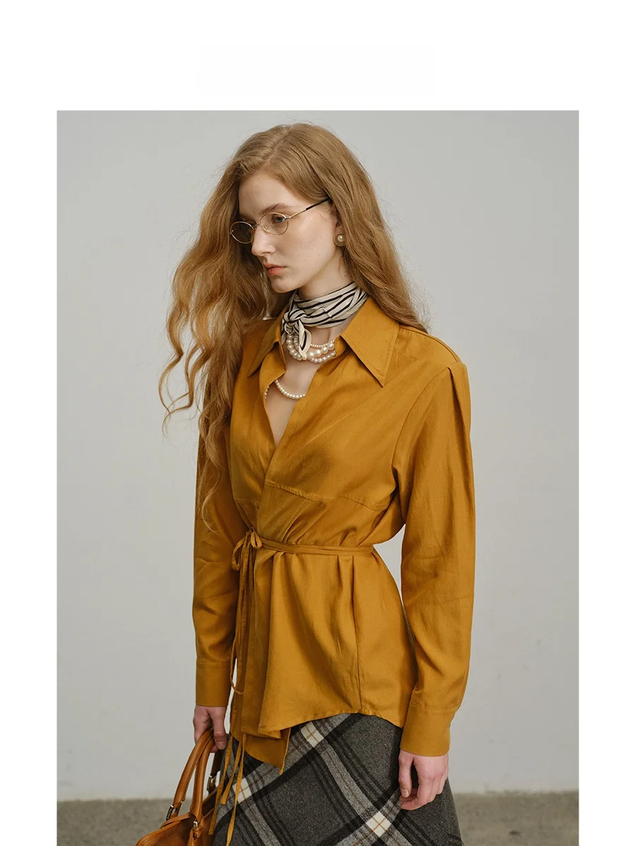 

Havehas Long Sve Copper Ammonia Cotton irt Soft Silky Feel Ele Casual Tie Design Clean Fit Sle for Young Girls