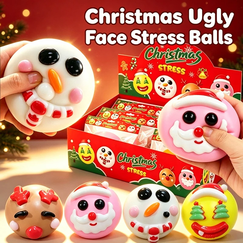 Smushers Curiosities DIY Ugly Face Dog Christmas Limited Edition Squish Squeeze Relief Ball Slow Rebound Heal ADHD Desk Ornament