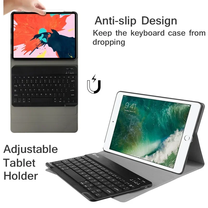 Coque de clavier mince avec support magnétique, étui pour iPad Pro 11 2018, russe, espagnol, A1980, A2013, 2018