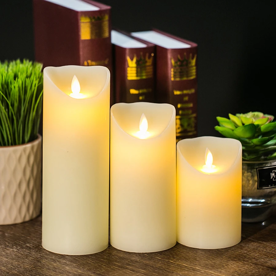 

Creative LED Electronic Flameless Candle Lights Remote Control Simulation Flame Flashing Candle Lamps Household Decoration Gifts