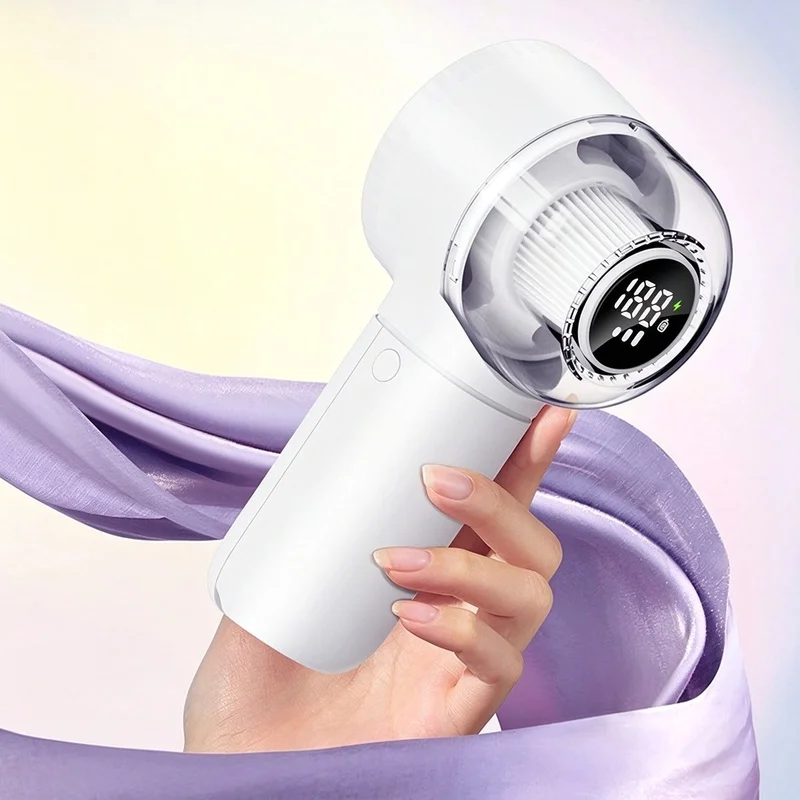 Jiletang Rechargeable Digital Display Fabric Shaver for Home Use, Portable Lint Remover with Integrated Suction and Shaving Func