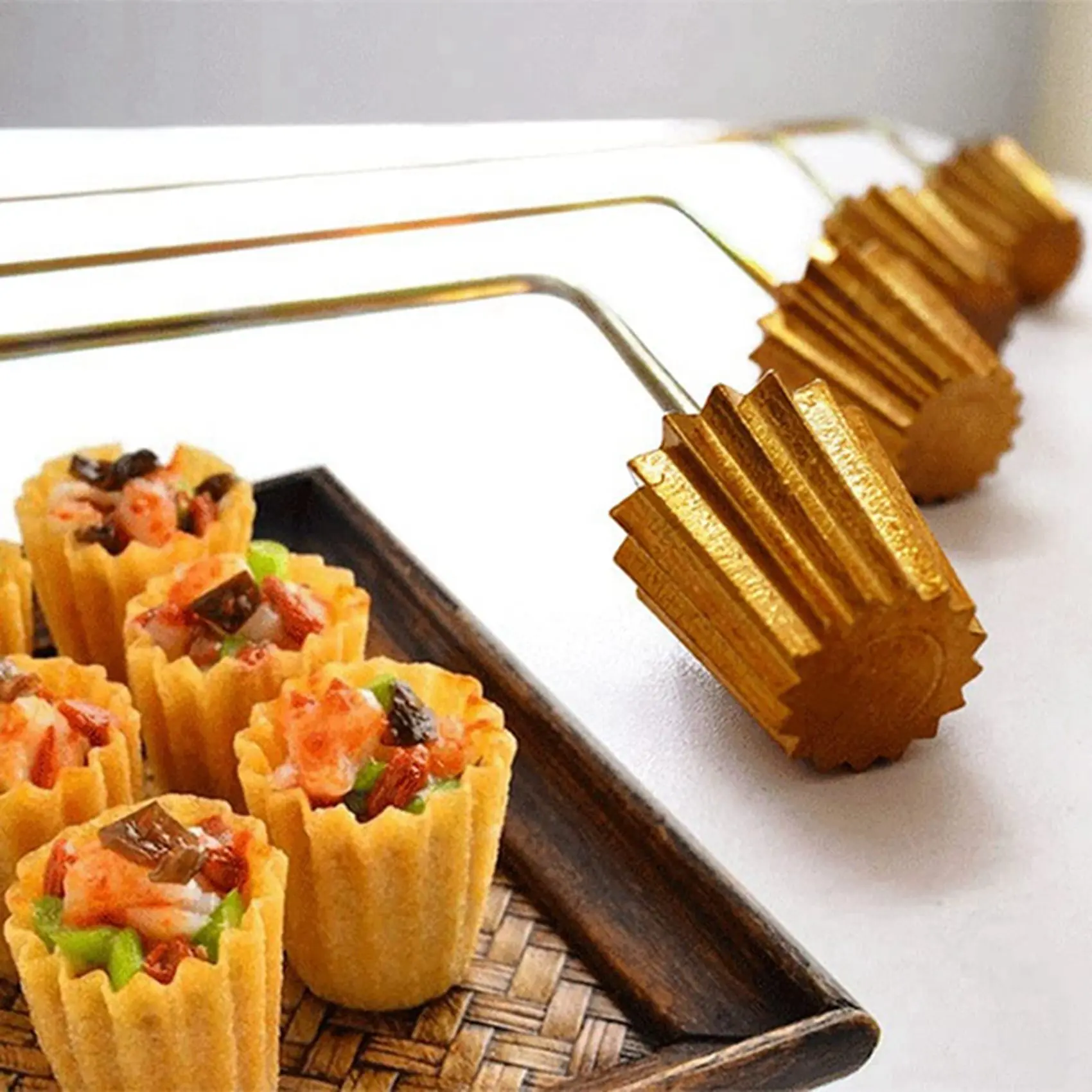 ABFU-5X Malaysian Pie Tee Maker Nyonya Top Hats Mold For Baking Egg Tart Mould Reusable Fried Snack Tool