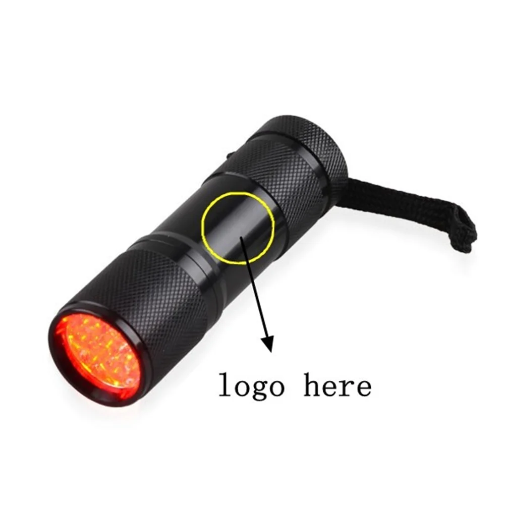 Lampe de poche à lumière rouge LED en aluminium pour l'astronomie, la navigation et la vision nocturne, 625nm, 9 lumières