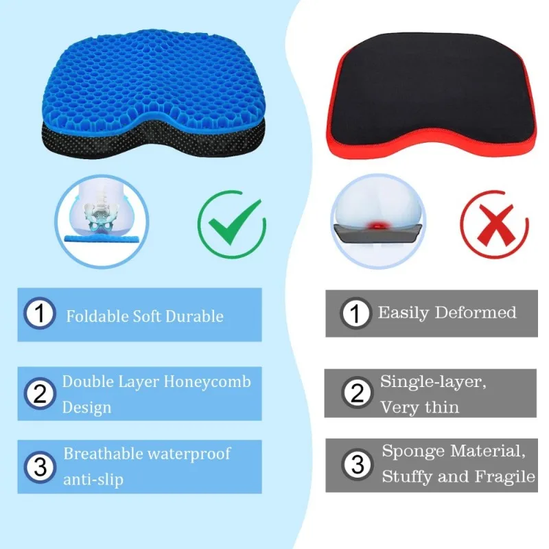 Portable Kayak Seat Cushion Thick Waterproof Gel Seat Cushion Kayak Seat Pad with Non-Slip Cover Inflatable Canoe Accessories image 5