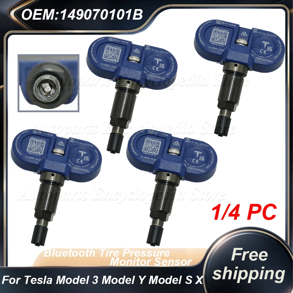 1/4PC 149070101B 149070100B For 2021-2022 Tesla Model 3 Model Y Model S X Bluetooth TPMS 1472547 1490701-01-B 1490701-00-B