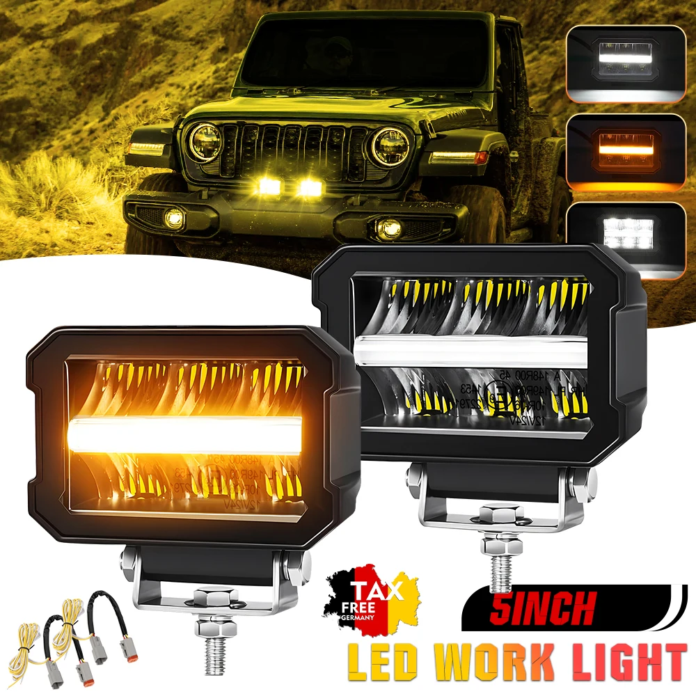 

CO LIGHT 2 PCS 5inch led Work Lights LED Driving Fog Lights Headlights 3500K 6500K for 4X4 4WD Off-road ATV UTV Trucks 12V 24V