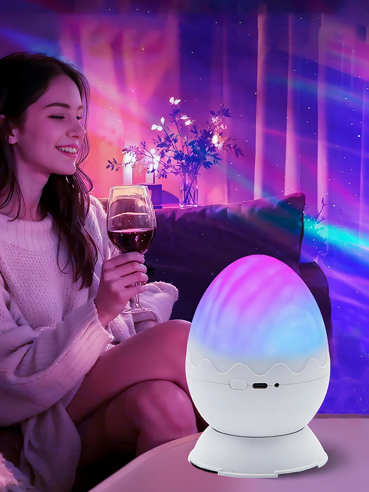 المحيط موجة السقف العارض ديناصور البيض شكل المزاج الإضاءة المحيطة 2 في 1 غالاكسي العارض مصباح لغرفة النوم غرفة المعيشة الطرف