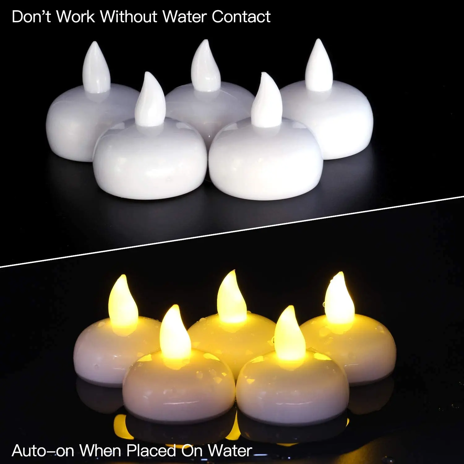 48pcs Flutuante LED Tea Light Flicke Eletrônico LED Vela Bateria Flutuante Na Água Tealight Para Decoração De Festa De Casamento