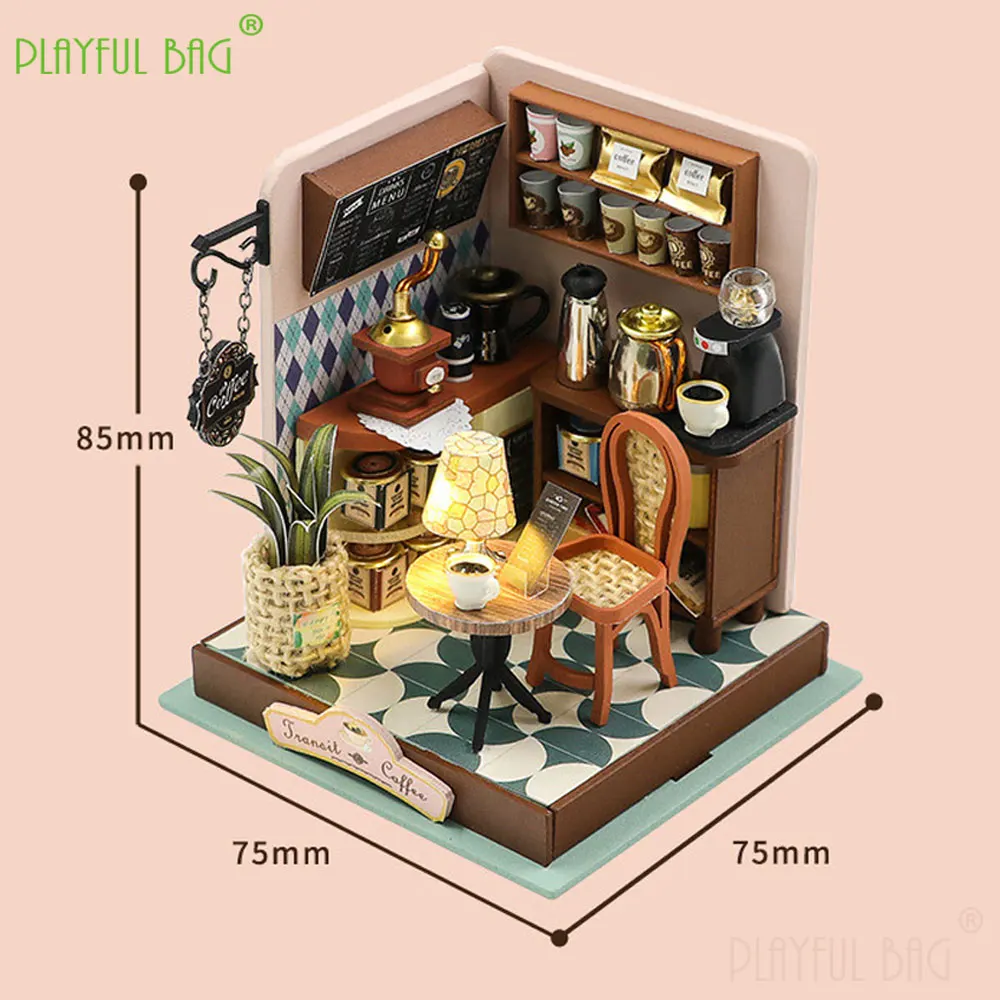 Feito à mão de madeira diy mini casa brinquedo criativo montagem presente em miniatura casa de bonecas crianças presente brinquedos casa artesanato decoração hg378