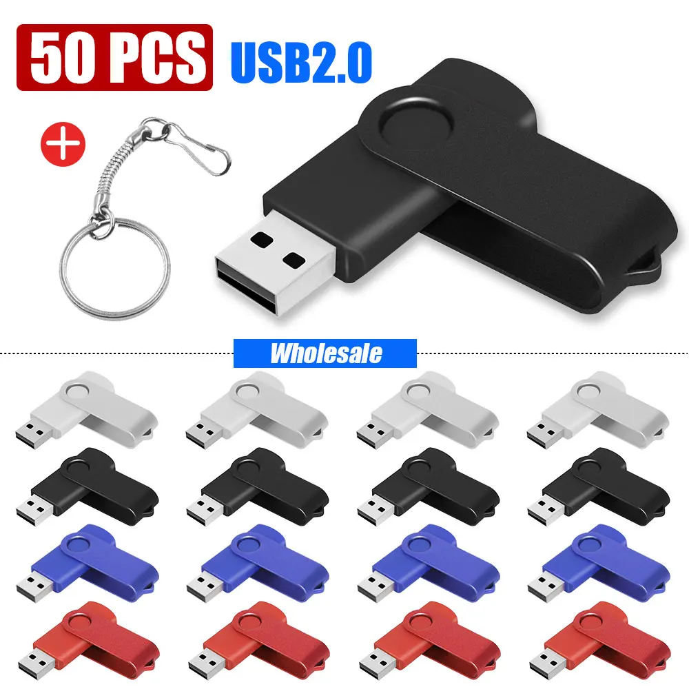 50ชิ้น/ล็อต COLOUR USB แฟลชไดรฟ์32GB 16GB 8GB 4GB pendrive 2GB memoria U Disk memoria โลโก้ที่กำหนดเอง USB Stick ของขวัญ