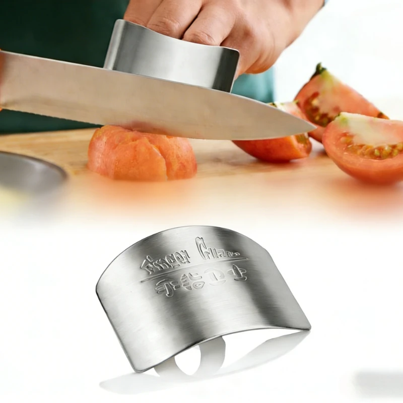 1/2 Pcs Stainless Steel Anti-cut Finger Guard Safe Slice Vegetables Hand Protection Cover Durable Kitchen Cutting Safety Tool