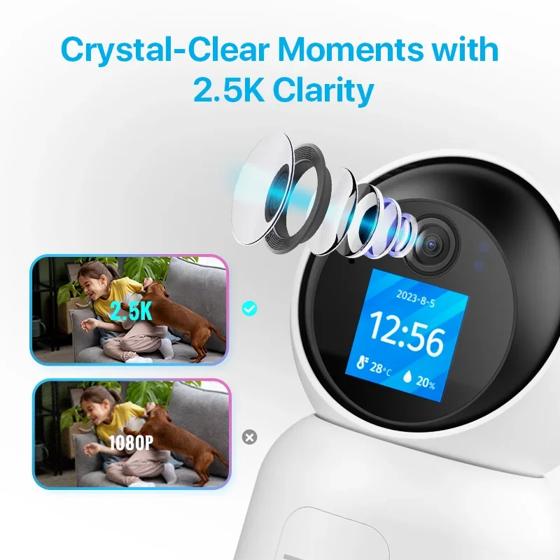 4MP Real-time Video Call  Camera Wifi AI Human Detection PTZ Cams Wireless  de seguridad Night Vision Smart