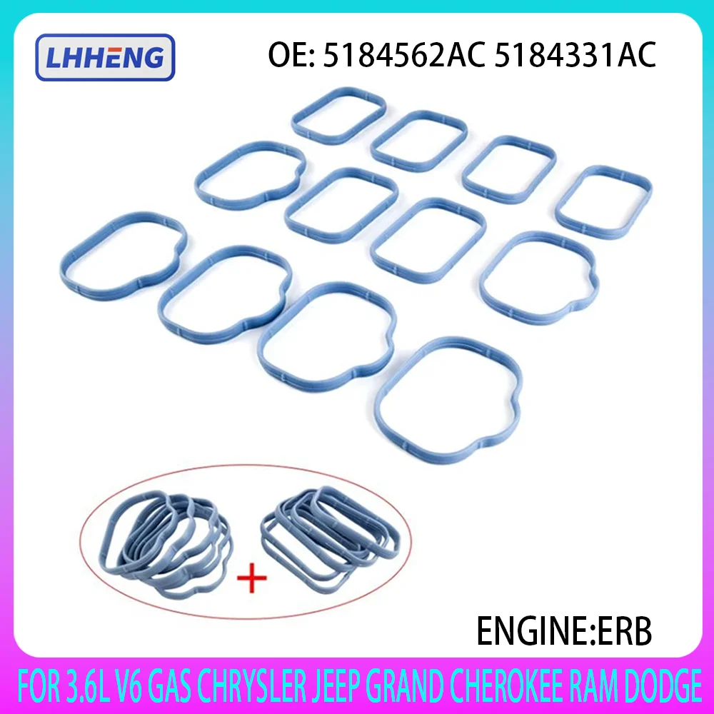Intake Manifold Gaskets Intake Manifold Rubber Sealing Gasket Compatible with Dodge Chrysler Jeep Replaces 5184562AC 5184331AC