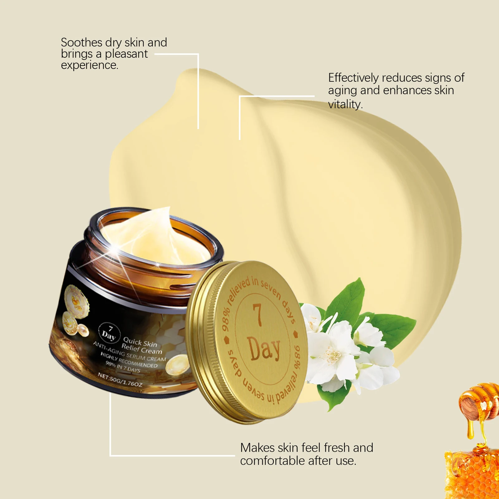 Multi-Effect Skin Repair Cream Fine Lines Improving Skin Elasticity Cream Suitable for All Skin Types