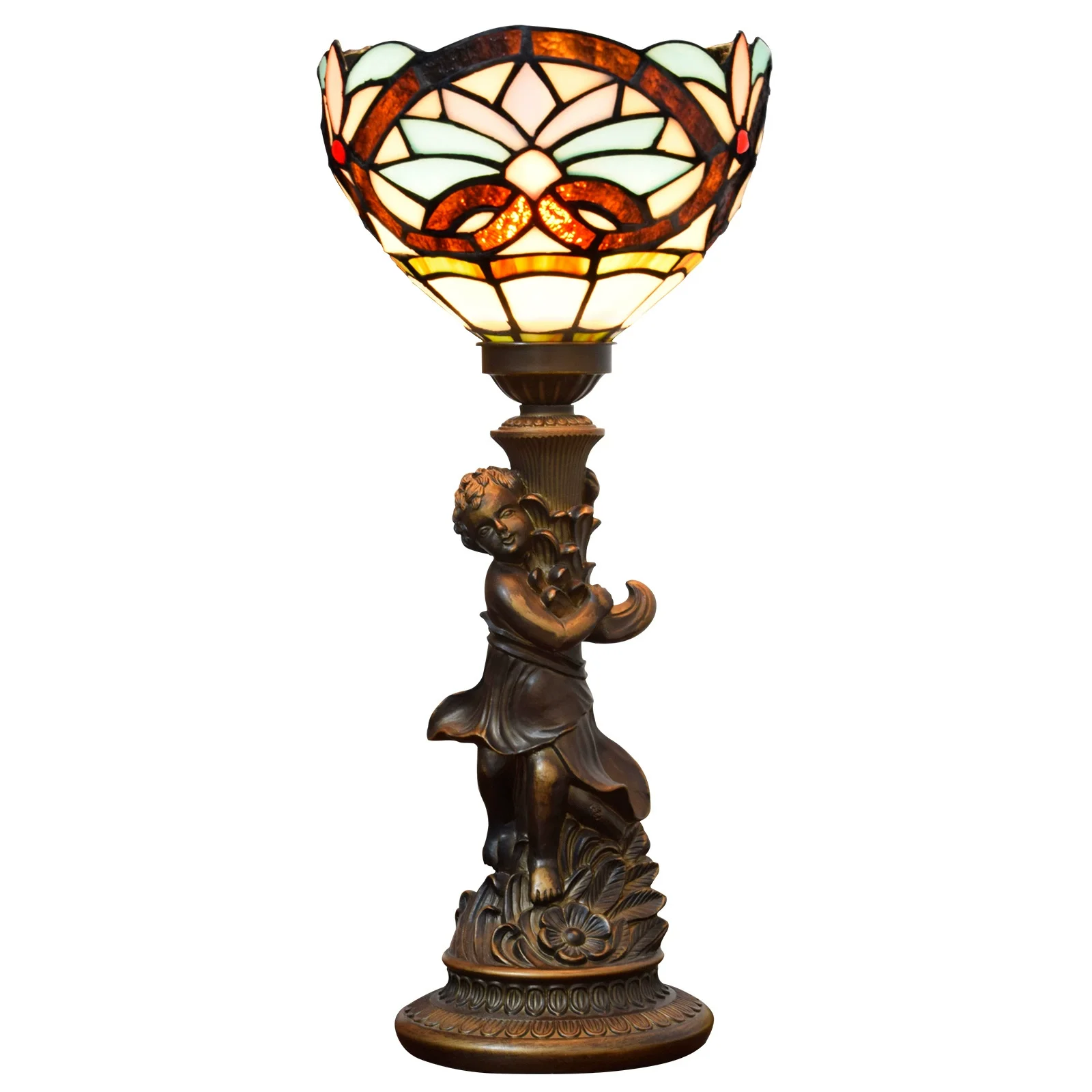 

8 дюймов 20 см основание для маленького мальчика винтажный витраж в форме сердца абажур для ресторана, бара, настольный светильник для спальни, прикроватная настольная лампа