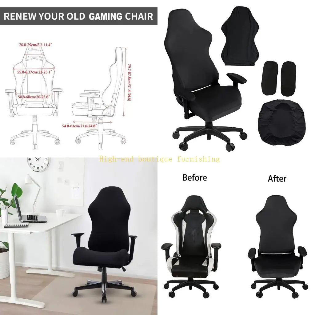 

L9NB Чехлы для игровых стульев с эластичным принтом, чехол для компьютерного кресла, кожаный чехол для офисных игр, откидное