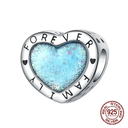 925 Sterling Silver Tree Flower Love Forever Family Bead Pandent Charm Fit 4MM Hole Diameter Bracelet DIY Bead Ms Jewelry Gift