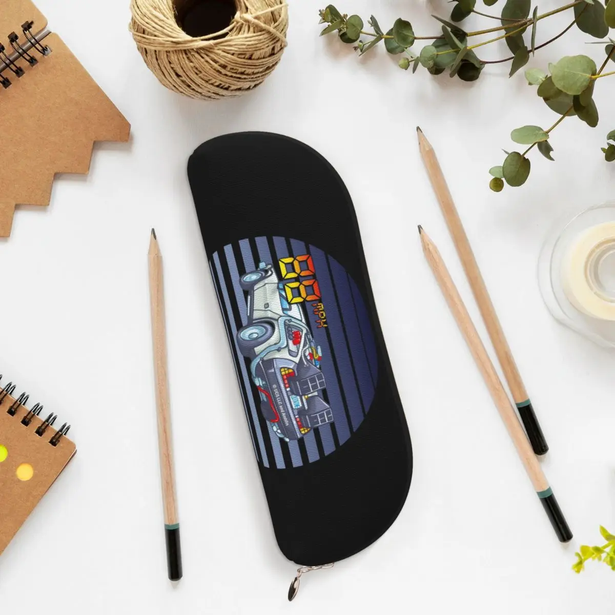 مقلمة DeLorean العودة إلى المستقبل، حقيبة أقلام رصاص، لوازم قرطاسية للتخزين، صندوق أقلام ذو سعة كبيرة، حقيبة أقلام رصاص لمدرسة الأطفال