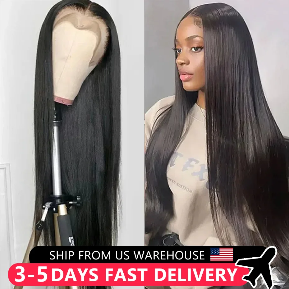 Bone Straight Human Hair Wigs 360 Full Lace Front Indian Hair Wigs Transparent 180% 4x4 Lace Closure For Black Women 13x4 Lace