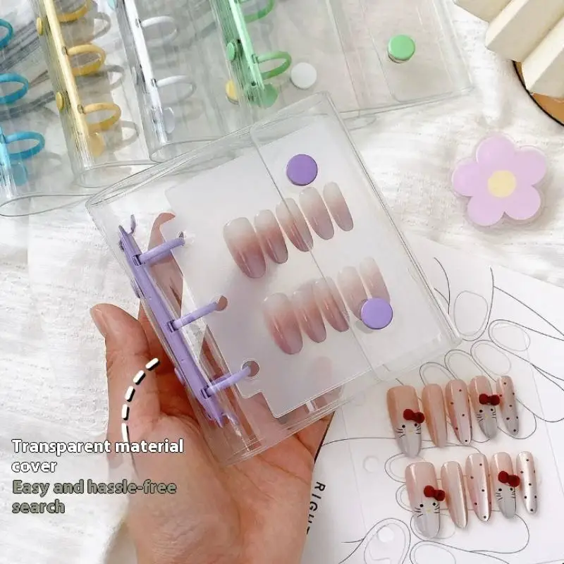 

NEW! Nail Art Piece Fake Nail Storage Book Double Buckle 3 Holes Card Clip Display Board DIY Simple Album Storage Book