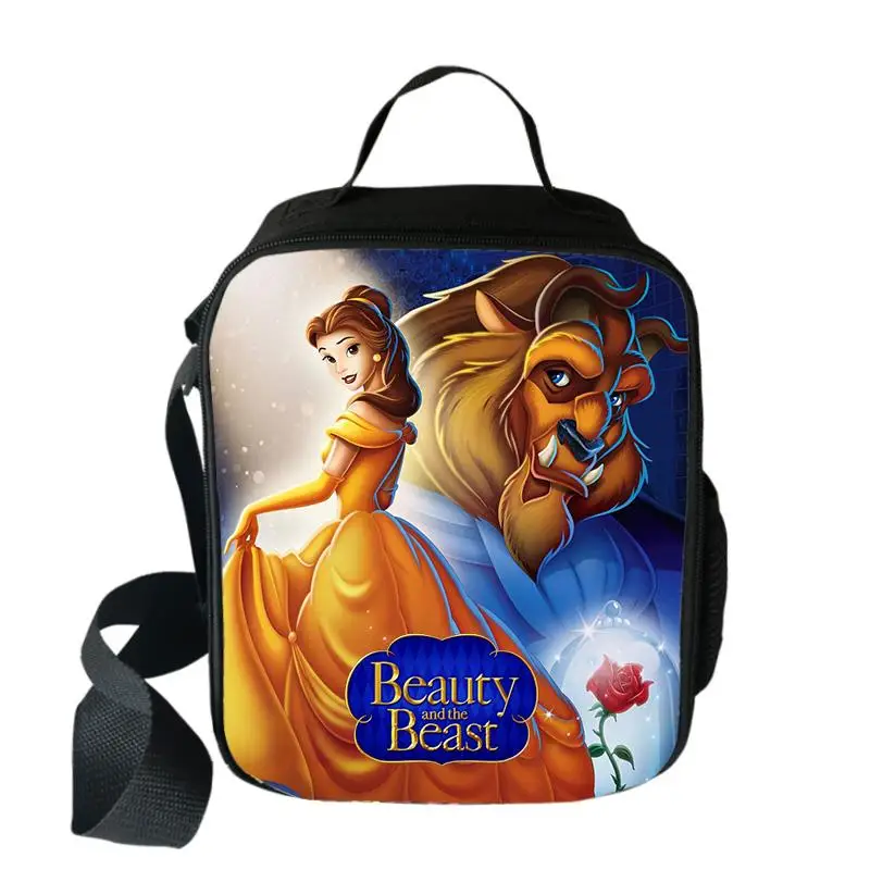 Disney Beauty and the Beast Lunch Bags Student Food Portable Insulated Lunch Box Girls Cartoon Children School Lunch Bags Gift