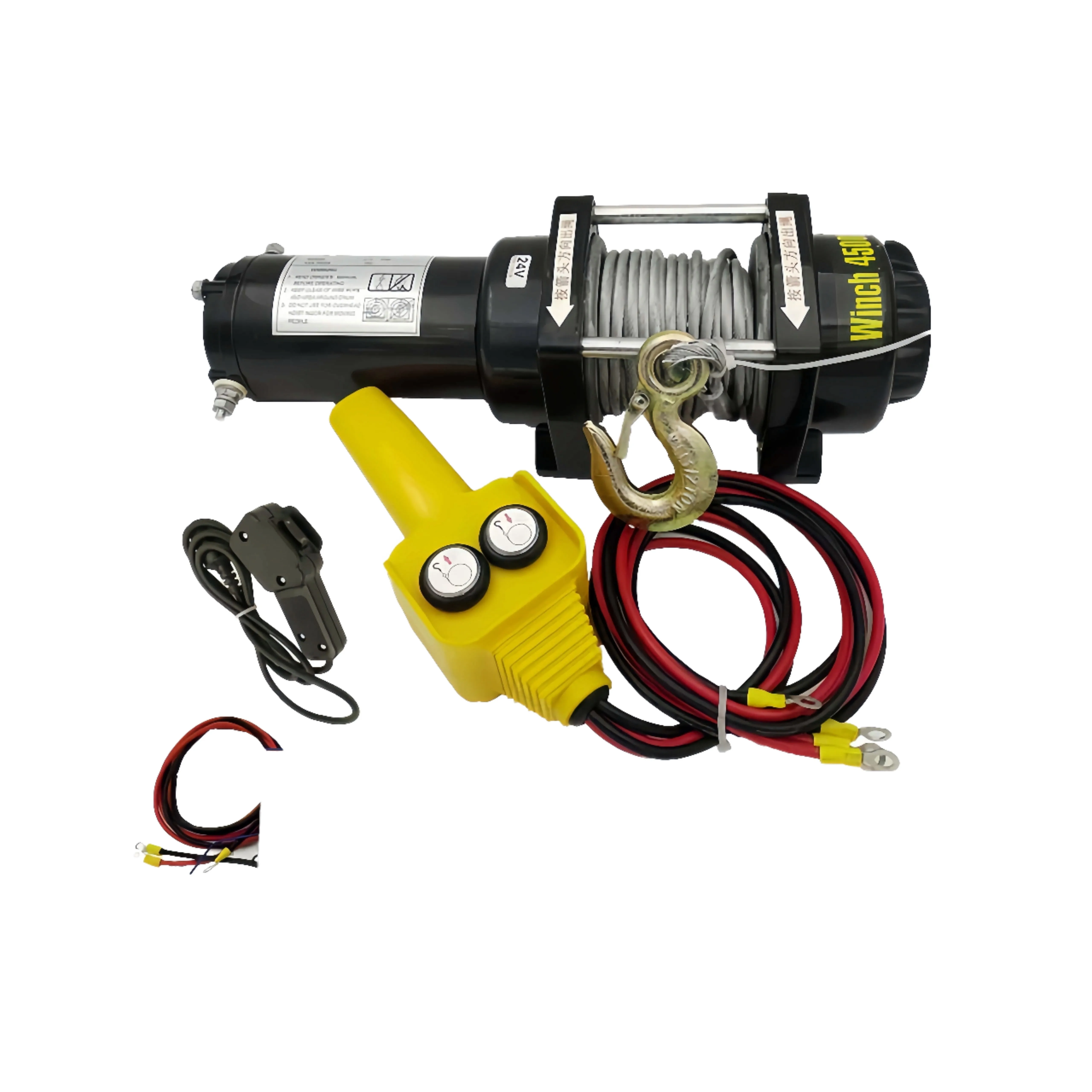 Long Lasting Professional Electric Car Winch High Quality 12v/24v Steel Wire Winch Remote Wireless Control 1 Year Warranty 10m