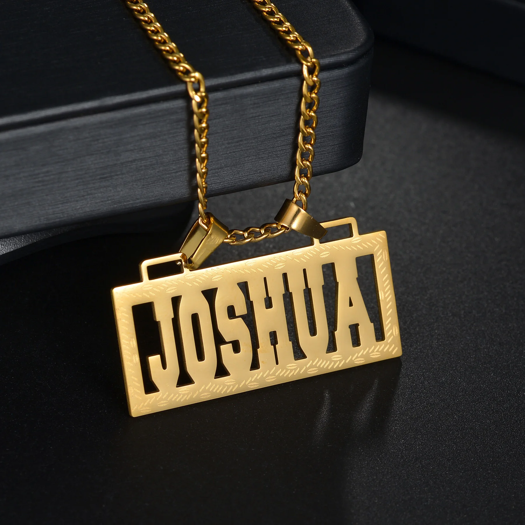 Customized Double Layer Welding Name Letter Punk Necklaces Men Women Hip Hop Necklace Thick Cuban Chain Christmas Jewelry Gift