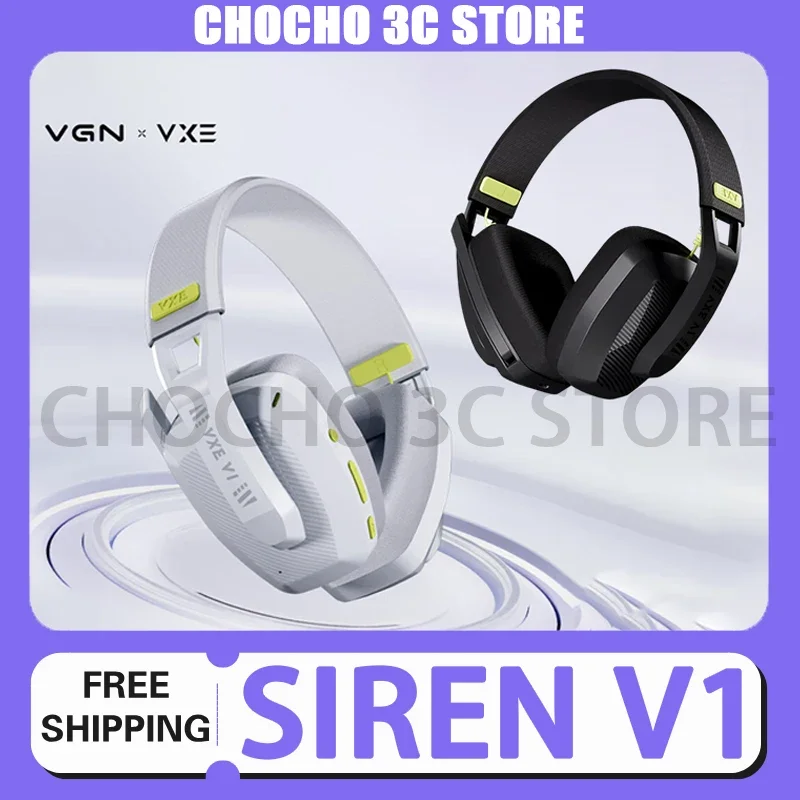 VGN VXE Siren V1 Headset Wireless 2Mode Bluetooth 5.3 2.4G FPS Gaming Headset Earphone Low Latency Customized Light Weight Gifts