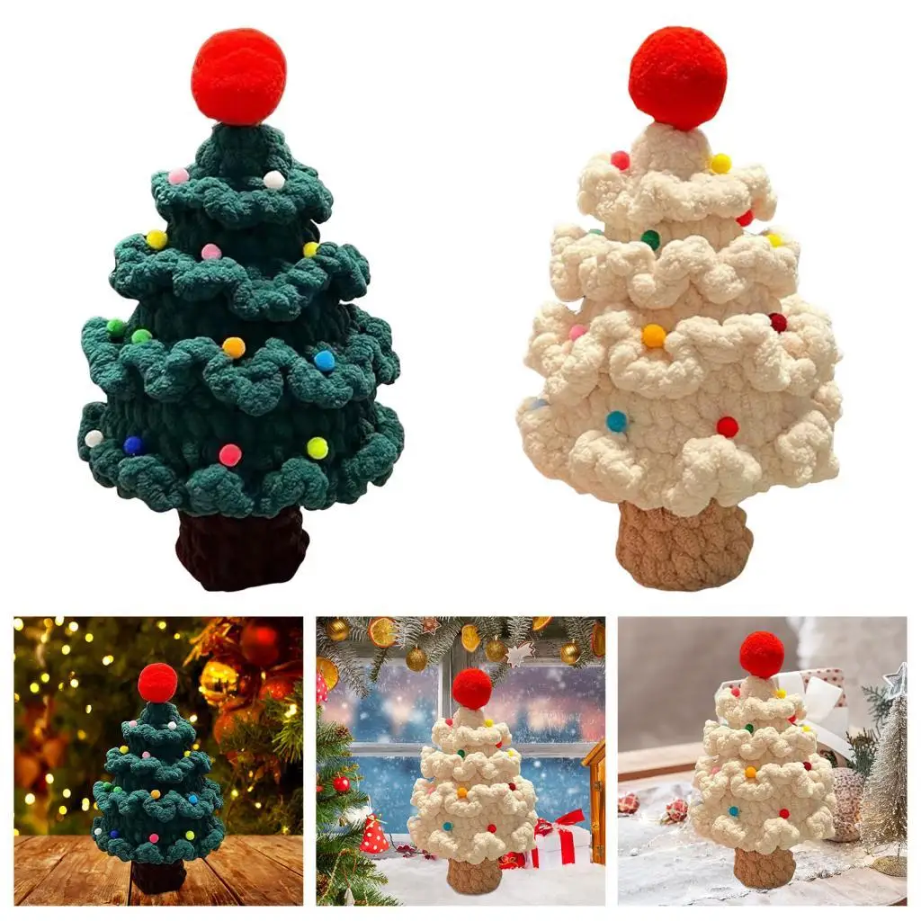 Kit de ganchillo de árbol de Navidad tejido a mano para principiantes para niñas navideñas