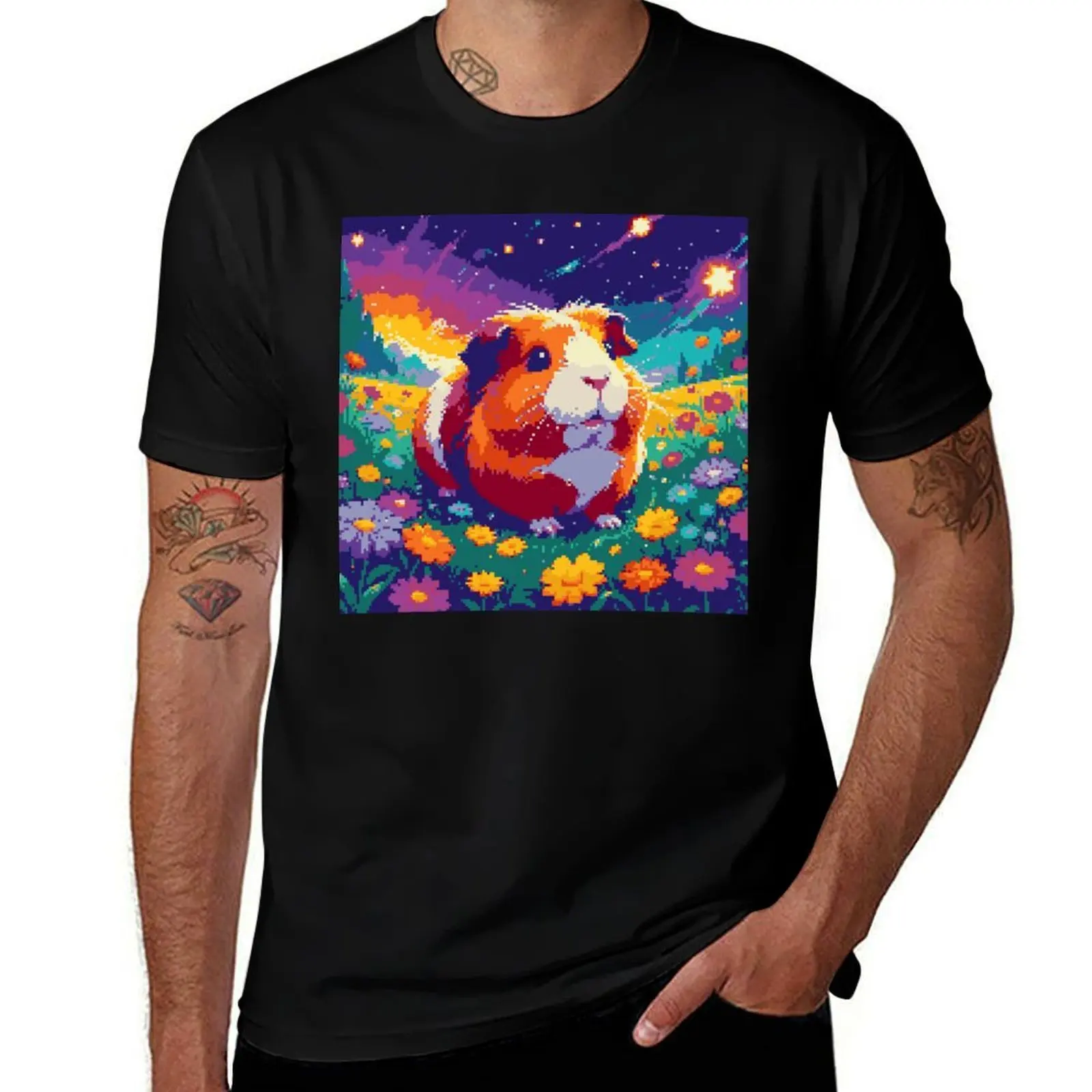 

Meadow Feast Pixel Guinea Pig Delight T-Shirt cute tops boys whites quick drying blanks mens graphic t-shirts funny
