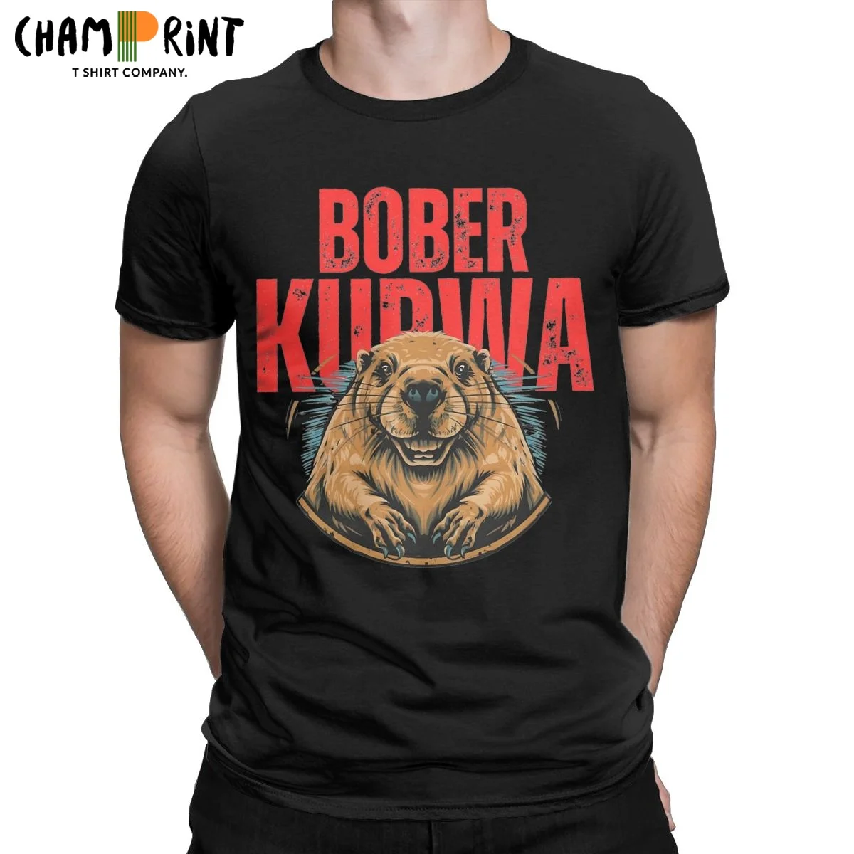 Bober Kuwa Beaver Bobr Jakie Bydle Funny Men's T Shirts Novelty Tee Shirt Short Sleeve Round Collar T-Shirts Cotton Classic Tops