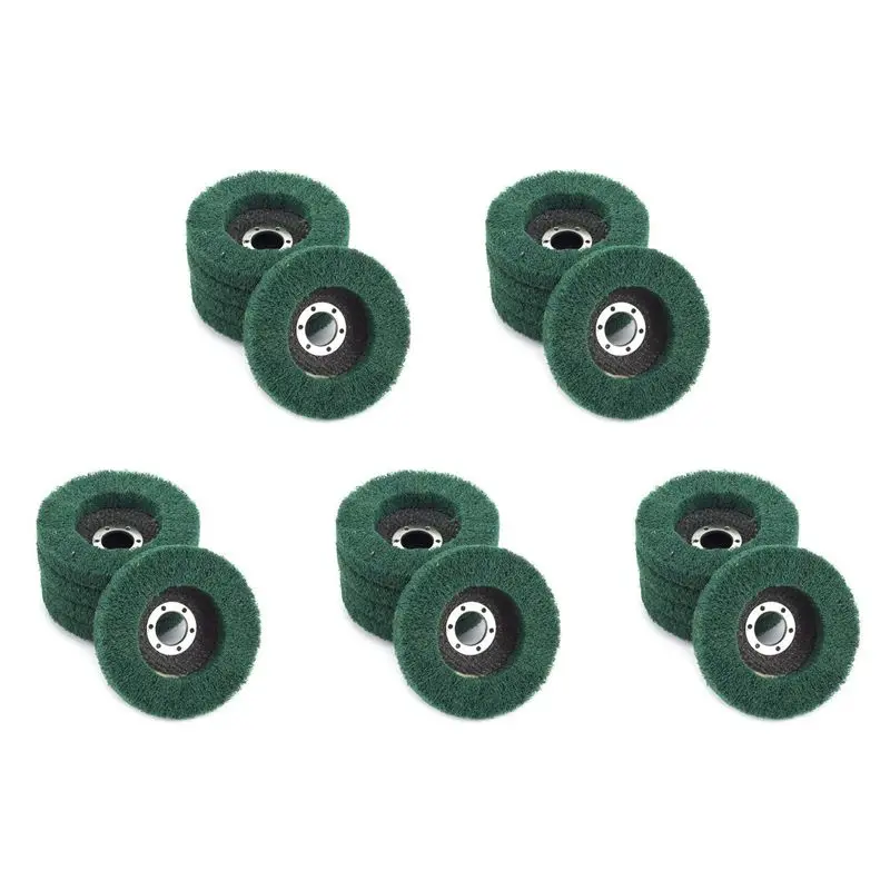 A74E-25Pcs Nylon Fiber Flap Wheels Polishing Buffing Wheel Scouring Pad Grinding Disc For Angle Grinder For Metal Polisher
